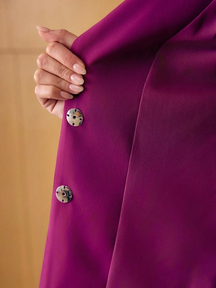 FLORAL EMBROIDERY PEAK COLLAR BLAZER