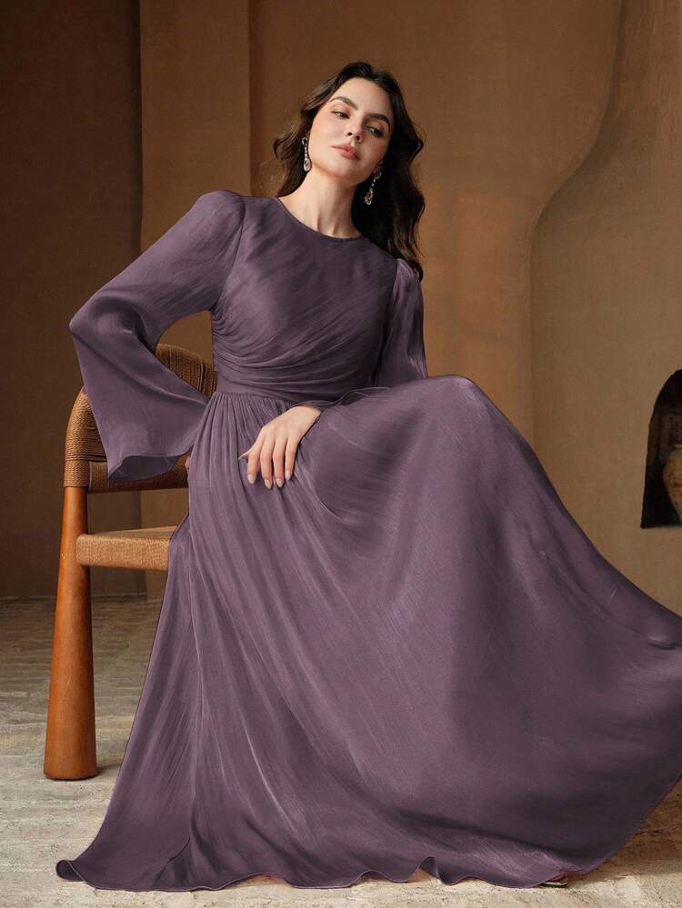 Anewsta Essential Women's Long Sleeve Dress, Elegant & Versatile For Commuting, Spring/Autumn