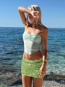 Sweetina Sexy Glitter Party Bodycon Mini Skirt, Blue