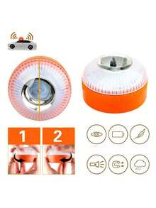 1 件，LED 汽车应急灯、车辆警示灯、户外应急灯、应急警示灯、交通应急灯、磁性安装、应急闪光灯、户外露营应急灯、AAA 电池（不含）、易于更换电池、操作简单、白光和黄光