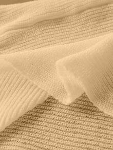 Tween Girl Solid Color Knitted Cardigan Fall Winter - Khaki - View 10