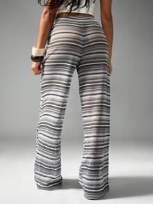 MISSGUIDED 钩针阔腿沙滩裤度假装夏季度假罩衫波西米亚风针织阔腿裤假日沙滩装节日服装 - 黑色 - 查看 2