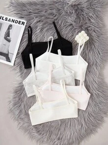 Canottiere reggiseno per ragazze, reggiseno bralette da sottoveste per adolescenti, reggiseni crop top per adolescenti con seno in sviluppo - Multicolore - Visualizzare 2