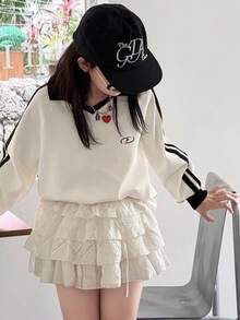 Dazy Kids 青少年女孩日常休闲运动衫 - 杏色 - 查看 5