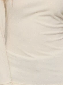 Nöista Ivory Fitted Top With A Mock Neck And Flared Tiered Cuffs. Clean, Romantic Silhouette Suited For Fall And Winter Dressing, Holiday Parties, And Dressed-Up Going Out. - White - View 8