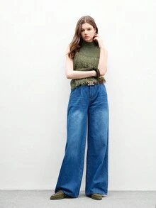 CUCCOO BIZCHIC 女士时尚绿色绒面舒适一脚蹬平底穆勒鞋，百搭平底乐福鞋，适合户外、工作、日常穿着 - 軍綠色 - 查看 8