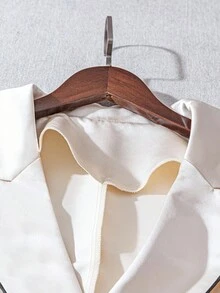 GlowEve CURVE Sacou țesut, mărime plus, cu croială regulată, cu garnituri contrastante - Caisă - Vizualizare 5