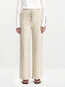 Lumivelle 女士纯色休闲宽松针织阔腿裤