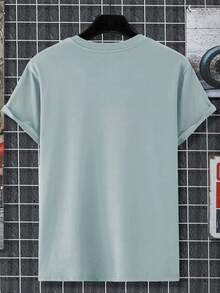 Manfinity Homme 男士扎染随机短袖圆领T恤，简约时尚，适合夏季男士T恤图案 - 彩色 - 查看 2