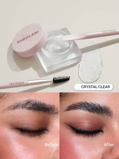SHEGLAM Set Me Up Brow Hold-Crystal Clear Waterproof Eyebrow Gel No Smudge Long Lasting Shaping Eyebrow Wax Brand Beauty Makeup Face Paint Cosmetic For Women Girls Perfect For Winter Ideal For Y2K Fancy Fashion Suitable For Birthday Gift Party Ready Best Color