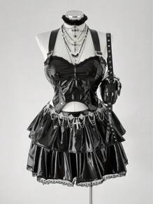 Sunspun Halloween Plus Size Co-Ords - Black - View 1