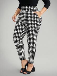 Comfylo 大码千鸟格印花休闲裤 - 彩色 - 查看 5