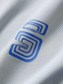 JNSQ Back To School Outdoor Sports Jersey Shorts Set, Kids Round Neck Contrast Color Patchwork Funny Letter Print Graphic Outdoor Sports Short Sleeve T-Shirt Set - Blue - View 8