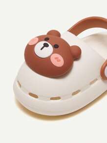 Cozy Pixies 可愛和有趣乙烯-乙酸乙烯共聚物熊圖案耐磨防滑嬰兒洞洞鞋 - 白色 - 查看 5