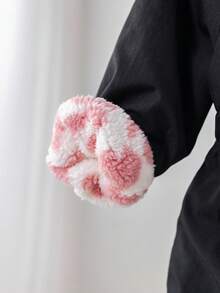 SHEIN Áo khoác có mũ lót giữ nhiệt họa tiết da báo cho bé gái, đa năng cho mùa thu/đông - Nhiều màu - Xem 3