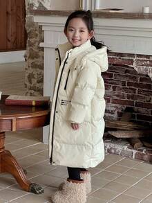 DAZY Young Girl Girls Padded Coat, Fall - Beige - View 2