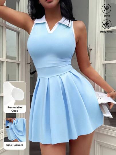 Easithlete Women Sports Dress, Solid Color, Fashion For Summer