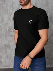 RueChic Men Tropical Print Tee - Black - View 3