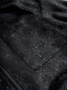 TOKVUE Men's Fashion Casual Jacquard Rhinestone Embellished Shirt, Fall, Long Sleeve Top - Black - View 3