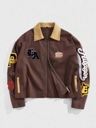 Street Life Men's Patched Vintage Denim Jacket