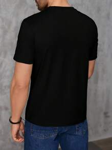 RueChic Men Tropical Print Tee - Black - View 2