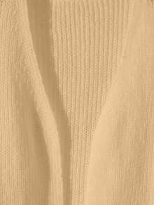 Tween Girl Solid Color Knitted Cardigan Fall Winter - Khaki - View 7