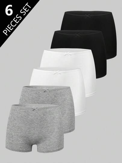 女童纯色蝴蝶结装饰简约基本款棉质柔软舒适三角裤