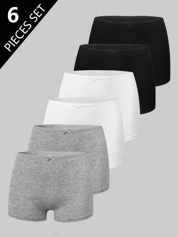 女童纯色蝴蝶结装饰简约基本款棉质柔软舒适三角裤