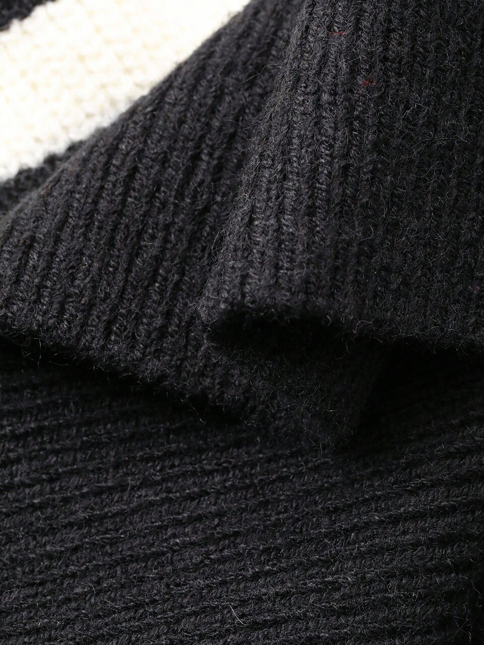 Contrast Striped Loose Crew Neck Long Sleeve Split Casual Street Knit Sweater For Women, Autumn/Winter
