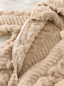 SHEIN 新生儿男女宝宝可爱小熊造型毛绒连体衣，秋冬季宝宝万圣节服装，男女宝宝冬季服装针织连体衣 - 彩色 - 查看 10