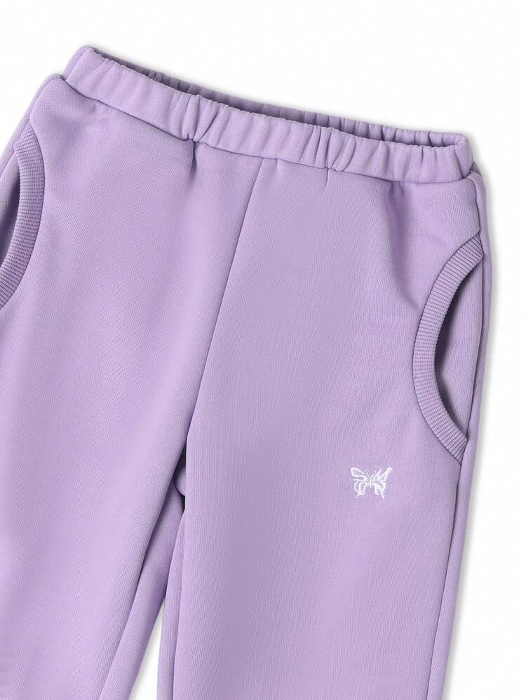 Cropped Sweatshirt And Jogger Set With Butterfly Detail