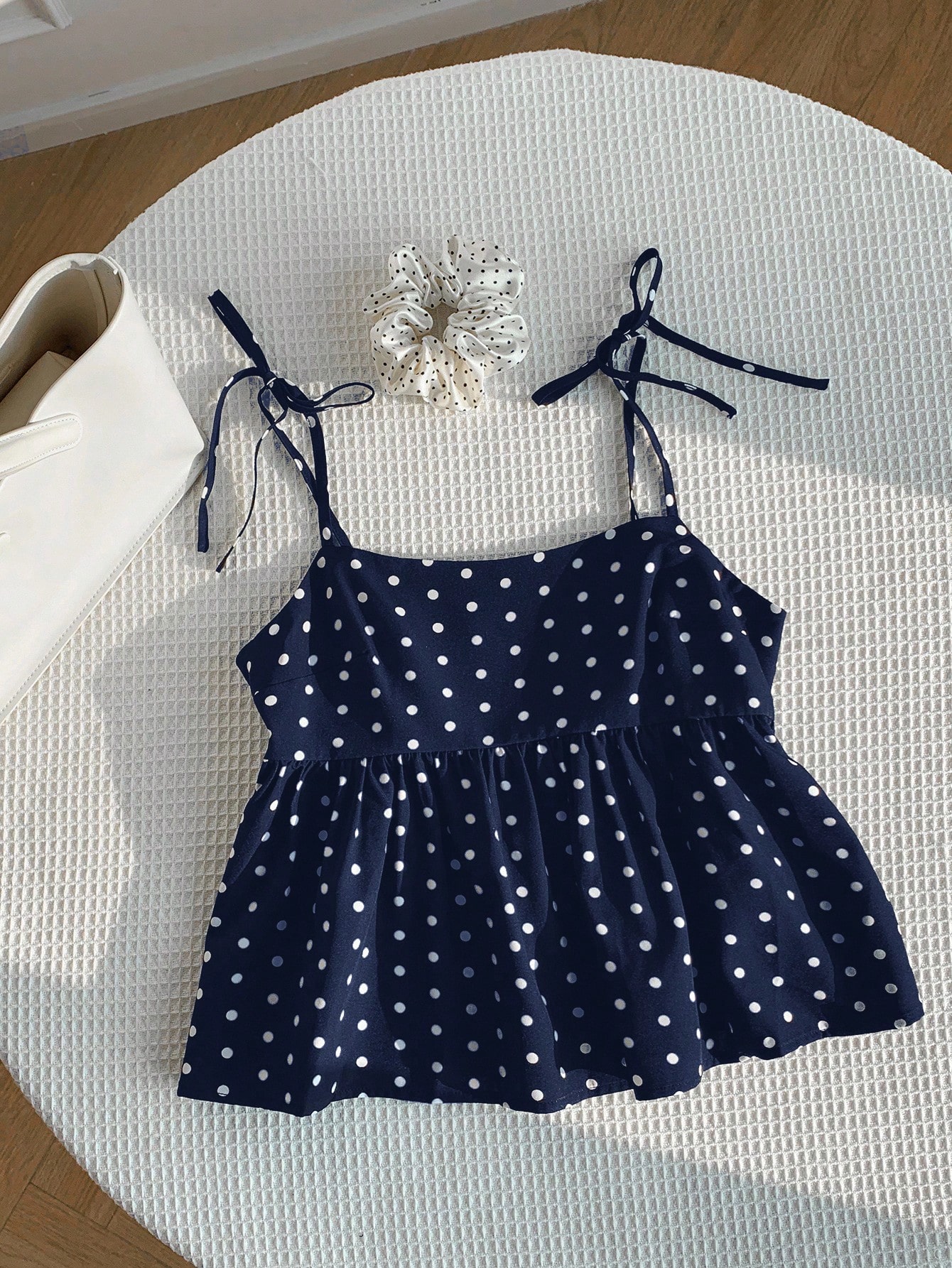 Polka dot crop cami