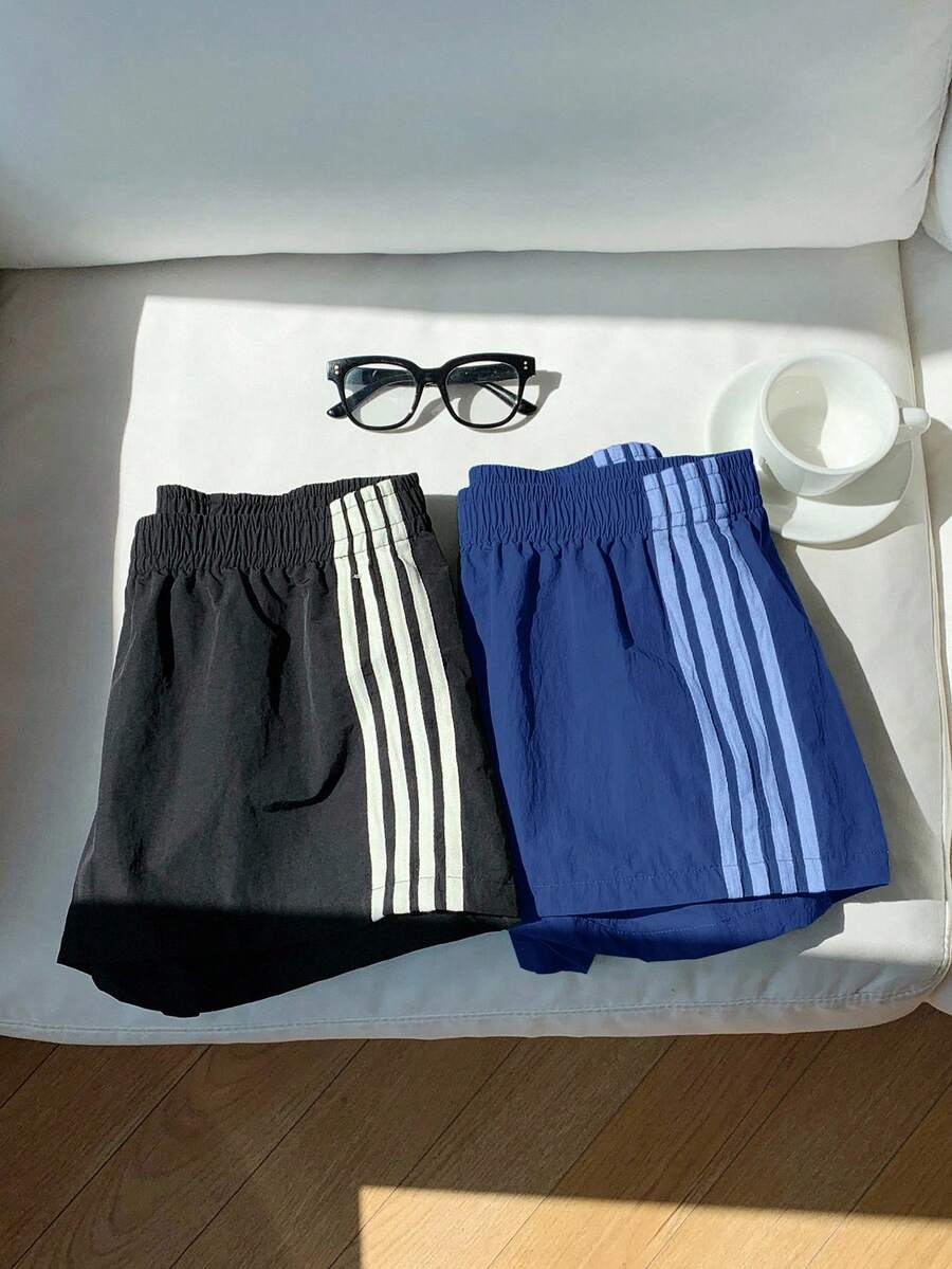 Comfortcana 2件套女士撞色腰带短裤，夏季 - 彩色 - 查看 1