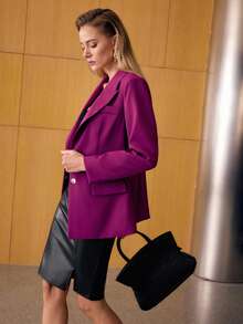 MOTF PREMIUM BLOMSTERBRODERAD KAVAJ MED PEAK-KRAGE - Blåröd - Visa 7