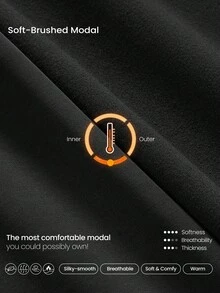 GLOWMODE SoftSerene 莫代尔丝滑透气防夹袖口宽松撞色侧条纹运动裤，配有侧拉链口袋，日常休闲装 - 黑色 - 查看 7