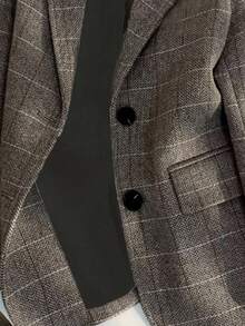 Franclia 女士翻领长袖格子西装外套