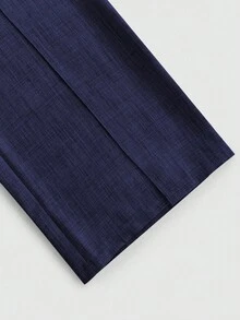 SHEIN LUNE 女士优雅通勤休闲连衣裙，欧美风格，畅销仿牛仔面料，重叠二合一设计，腰部夸张金属扣装饰，侧拉链方便穿着，春夏季休闲时尚设计，适合休闲聚会、日常通勤等场合，风格独特，性价比高 - 藏蓝色 - 查看 5