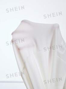 SHEIN Clasi 女士撞色镶边简约时尚西装裤，适合夏季 - 白色 - 查看 7