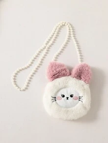 Baby Mädchen Lässige Kapuzenjacke mit süßer Cartoon Umhängetasche, Herbst/Winter