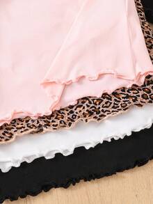 SHEIN 4 Stücke/Set Lässig Basics für Tween-Mädchen, einfarbige gestrickte elastische Langarm Unterhemd Tops, vielseitig einsetzbar, ideal für Lässig & Alltag & Schule im Herbst & Winter, Muss-haben