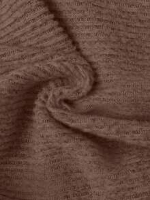 FavEase Áo nỉ có mũ trùm đầu dệt kim họa tiết lông cừu màu mơ có khóa kéo phía trước và quần dài ống loe cổ điển, Bộ trang phục thể thao giản dị tối giản phù hợp cho tủ đồ mùa xuân thu dành cho nữ - Cà phê nâu - Xem 8