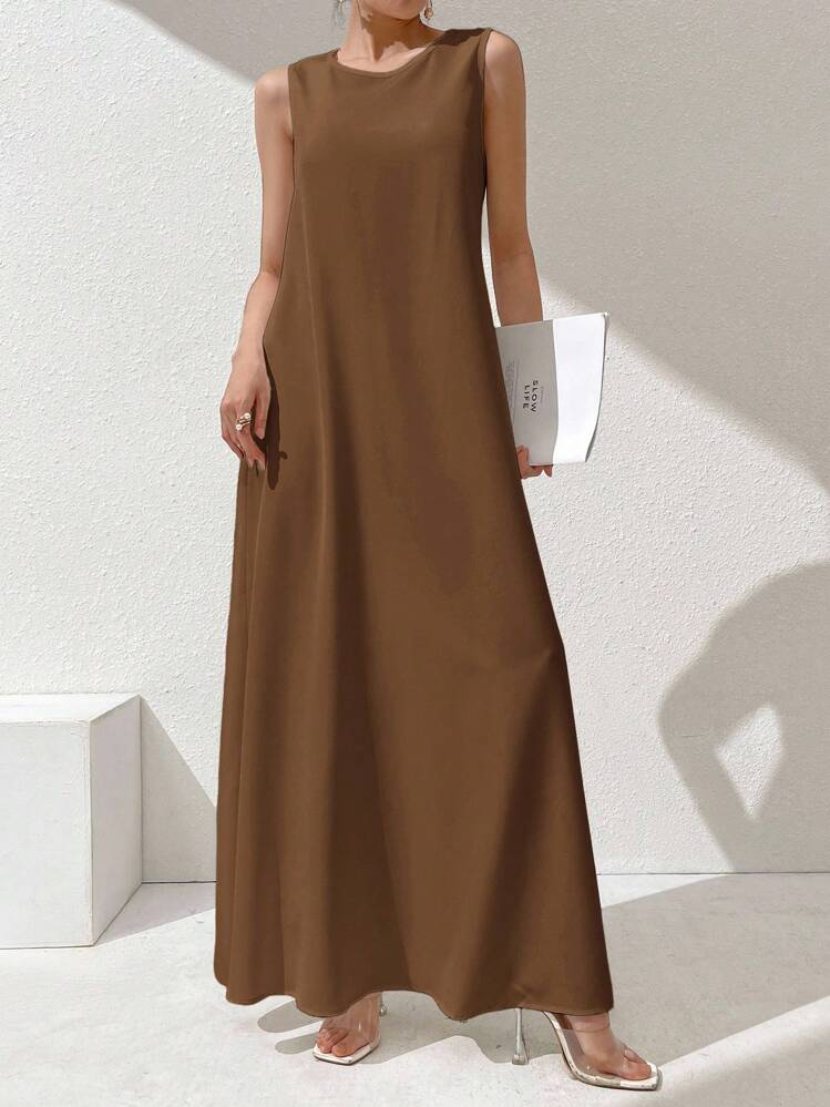 Al Najma Vestido Minimalista de Cor Sólida - Multicolorido - Visão 3