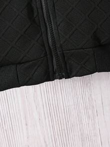 1pc Boys' Autumn/Winter Fashion Casual Baseball Jacket, Simple Design, Suitable For Outdoor Activities - Black - View 4