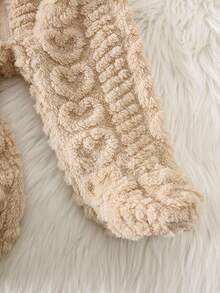 SHEIN 新生儿男女宝宝可爱小熊造型毛绒连体衣，秋冬季宝宝万圣节服装，男女宝宝冬季服装针织连体衣 - 彩色 - 查看 11