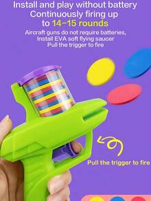 Zazumi 1PC Radish Flying Disc Gun Outdoor EVA Foam Toy Launcher Parent Child Interactive Game Soft Projectile Toy For Backyard Park Fun