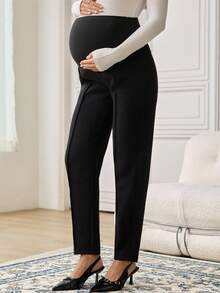 SHEIN Maternity Casual Versatile Commute Solid Color High Waist Pants Pregnant Outfits Maternity Pants Pregnancy Clothes Maternity Clothes Christmas Pregnancy Pants Cb