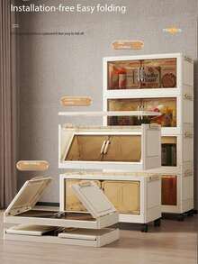 SHEIN 1 pièce Grand meuble de rangement, boîte de rangement pliable, meuble de rangement pour jouets pour salon, organisateur d'armoire à collations, armoire de cuisine, cadeau de Noël, bac de rangement, rangement sous le lit