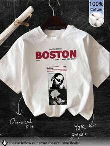 Tseoso Oversized Casual Minimalist Vintage Black & White Rose Graphic Round Neck Short Sleeve T-Shirt For Women, Suitable For Summer, Y2K, Vintage, Streetwear, Hip-Hop, Graphic Tees, Outings, Going Out, Back To School, Parties, Graduation