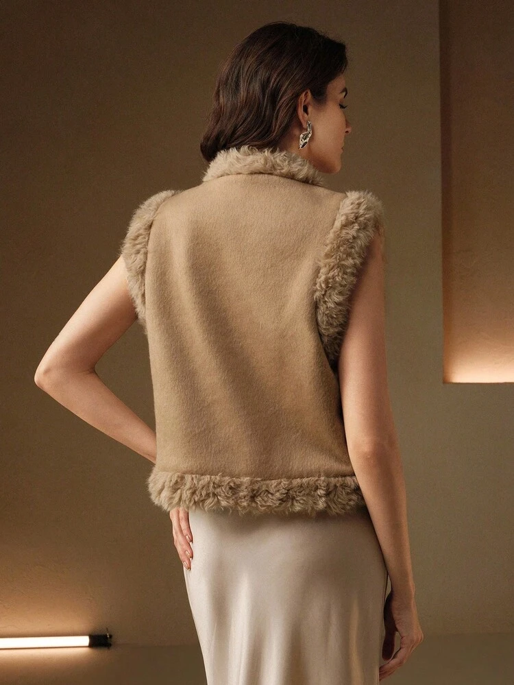 Chaqueta tipo chaleco bordada vintage, otoño/invierno