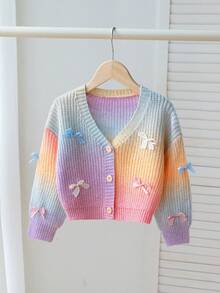 SHEIN Playful Pals Girls' Ombre Rainbow Bow Decor Cardigan Sweater Kids Cardigan For Girls Girls Cardigan Sweater Tween Girl Cardigan Sweater Kids Rainbow Cardigan Girls Sweater With Bows Toddler Girl Sweater Girls Rainbow Cardigan Kids Ombre Sweater Toddler Girl Cardigan Sweater Kids Sweaters For Girls Button Girls Cardigan With Bows Toddler Girls Sweater Young Girls Fall Outfits Young Girls Winter Clothes Kids Fall Clothes Girls Craft Sweater Girl Sweater Jacket Little Girl Cardigan